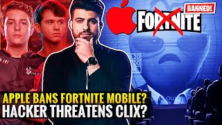 Streamers React to Fortnite Mobile BANNED By Apple | Clix UPSET After Hacker DEMANDS $5,000