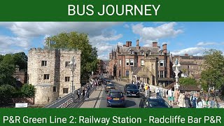 🇬🇧 BUS JOURNEY (TIMELAPSE) | First York "P&R Green Line" 2: Railway Station ➔ Rawcliffe Bar P&R