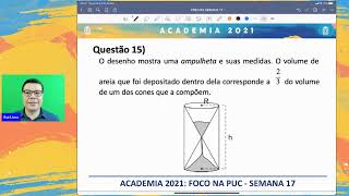 PUC - SEMANA 17 (M2) - Rui Lima - Geometria Espacial: Cones