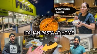 Italian Pasta in Desi style   🫨 🤫😋full recipe .....canada vlog Punjabi 🇮🇳🇮🇹🇨🇦