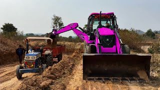 JCB 3dx Backhoe Loading Mud in Mahindra 475 Di tractor JCB miti khudai JCB loading mud #jcb#jcbvideo