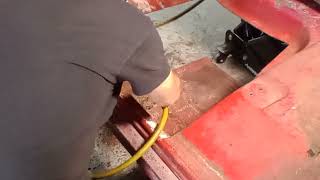 Cutting the d/s floor out on the 70 Ford F100 so hit the mute again.