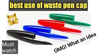 Pen stand made from waste pen caps.. #bestoutofwaste