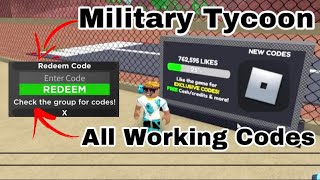 All Working Military Tycoon Codes (Roblox)