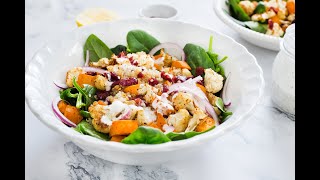 Ensalada invernal con patatas dulces