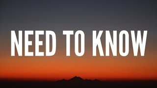 Doja Cat - Need To Know (Lyrics)