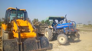 #jcb , JCB 3dx Backhoe loading soil in Eicher Tractor Trolley #tractor #jcbvideos