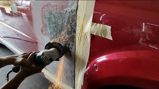 REPAINT CAR DOOR / BIG DENT