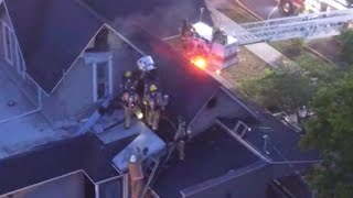 Drone footage of Recipe Restaurant commercial structure fire, Newberg, OR Quadcopter UAV DJI Phantom