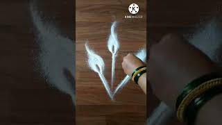 Sanskar Bharti Rangoli | Free hand Rangoli Designs | पानांची एकदम सुंदर रांगोळी #shorts #rangoli