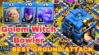 TH12 Golem Bowler Witch Bat Spell Attack ! TH12 Gobowitch Attack Strategy in clash of clans