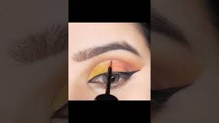 Yellow Gold pink 💛  Multi Eye Makeup Tutorial  for Mehndi/Makeup with yellow Golden dress