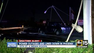 Power outages and lines down in Phoenix