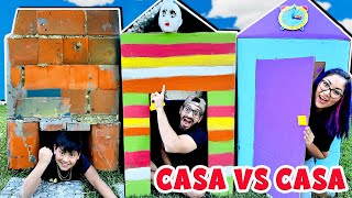 CASA vs CASA con CAJAS DE CARTON | Family Juega