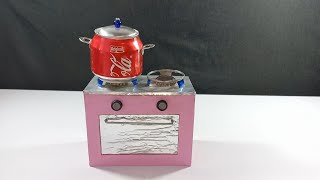 Make an Amazing Mini Stove with Soda cans and  Popsicle sticks !!