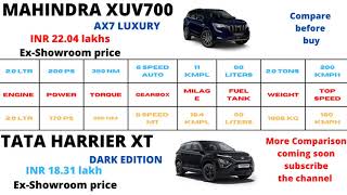 Tata Harrier XT Dark VS Mahindra XUV 700 LUXURY ll CAR comparison ll NEXT - XL6 VS SAFARI