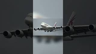 Qatar Airways ✈️ A380 landing at LHR #aviation #heathrow