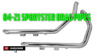 Chrome Drag Pipe Exhaust For 04-21 Harley Sportster XL Review And Sound