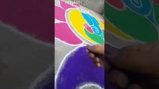 🏵Ganpati easy rangoli design 💖#ganpati #rangoli #shorts #viral