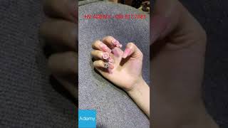 Mẫu Nail đắp hoa đính đá