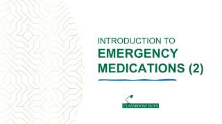 Learning Emergency Medications Under 5 Minutes! - Part 2