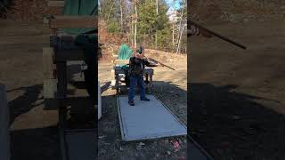 Remington 870 vs Clay Pigeons with The Right to Arm Bears #shorts