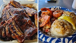 Kalbi and Garlic Shrimp - Kahuku, Hawaii