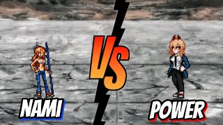 Nami Vs Power one piece x chainsaw man fights / mugen