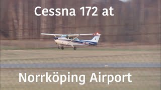 Planespotting | Norrköping Airport | Cessna 172 VFR Patterns | Close up | Runway 27