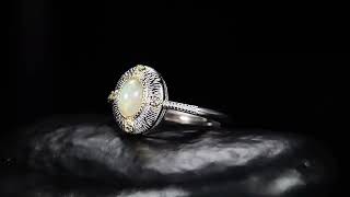 Vintage Opal Ring, Oval Opal Ring, Silver 925, October Birthstone Jewelry