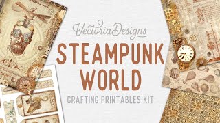 Discover our "Steampunk World" Crafting Kit | Journal Printables | Junk Journal | Drawer Box