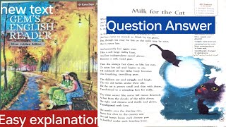 Poem - Milk for the cat || Question Answer|| Class -8 #gemsenglishreader