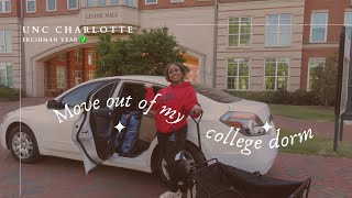 MOVE OUT OF MY COLLEGE DORM | UNC CHARLOTTE | FRESHMEN YEAR ✅