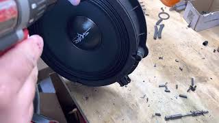 Porsche Carrera 911 997 front door speakers Modifications to fit 8 inch woofer