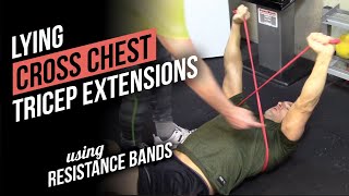 How to Do Lying Cross Chest Triceps Variation with Resistance Bands! Best Resistance Bands Exercises