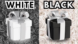 🤩 Choose your gift🎁💝✨️| 2 gift box challenge | White and Black #pickonekickone #giftboxchallenge