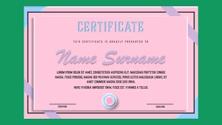 Certificate Design in MS Word 2024! | PINK & BLUE CERTIFICATE