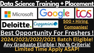 Data Science Training For Freshers | 2024,2023,2021 & 2020 Students | 🔥🔥