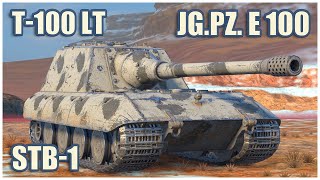 Jagdpanzer E 100, STB-1 & T-100 LT • WoT Blitz Gameplay