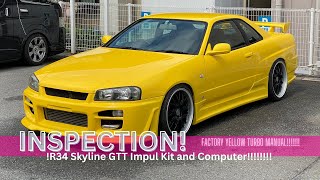 I inspected a 1 owner yellow impul R34 Skyline GTT