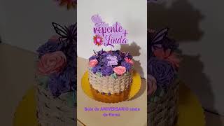 Bolo de aniversário sexta de flores