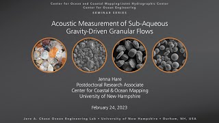 Acoustic Measurement of Sub-Aqueous Gravity-Driven Granular Flows