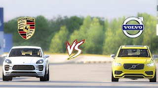 PORSCHE MACAN v VOLVO XC60 ! DRAG RACE #dragracingcars #porsche #volvo