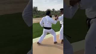 SSKF dubai- Karate Three punches and block practiced.