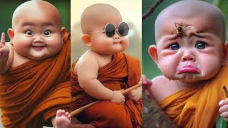 Cute monk | cute baby | exciting surprise