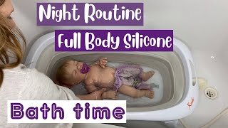 Full Body Silicone Baby - Night Routine with bath