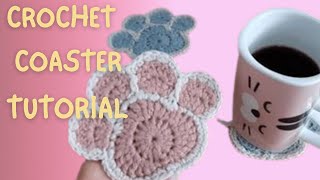 How to crochet coaster pattern for beginners  _ Tutorial easy cute crochet coaster