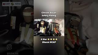 Citroen Basalt Safety Rating 4 Star Bharat NCAP