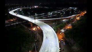 Aerial View at Night of Newly Constructed Naigoan East West Flyover. #MMRDA #Vasaivirar