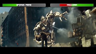 Transformers - Optimus Prime vs Megatron with Healthbars (2/2)